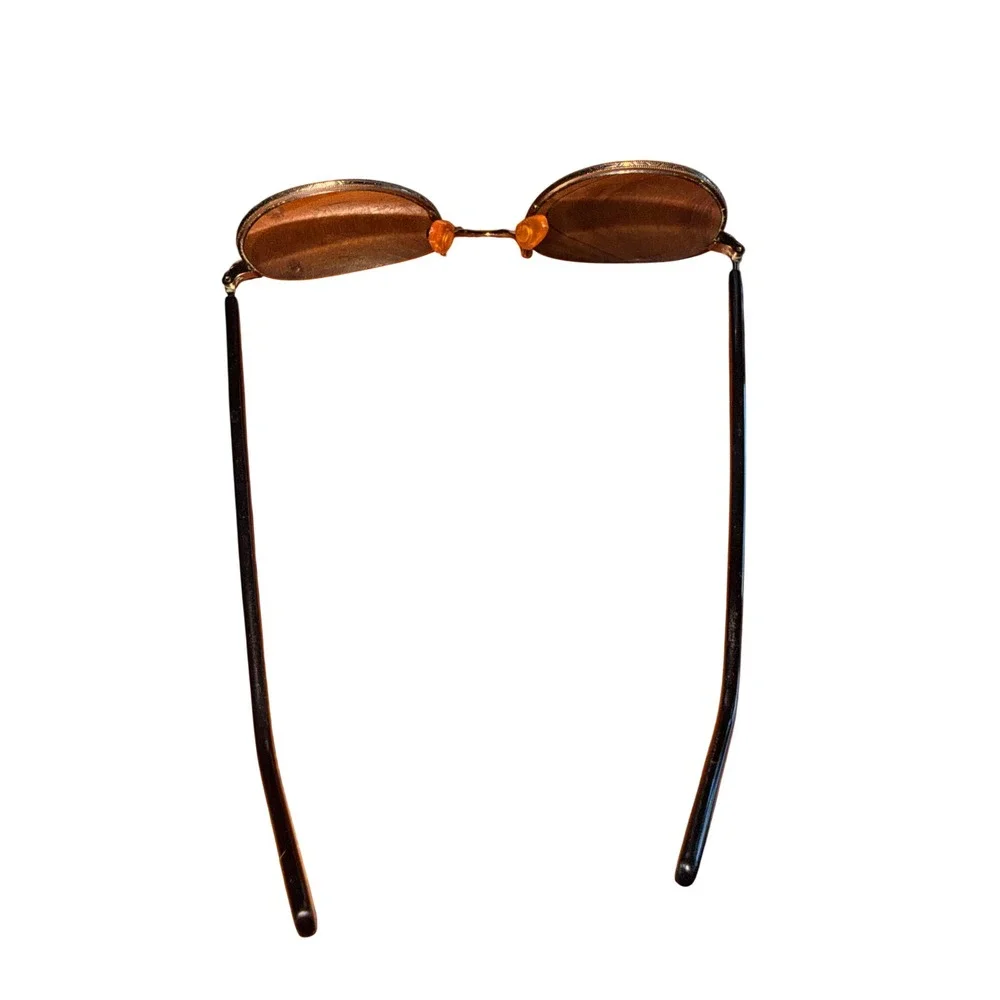 Round Sunglasses Gold Tortoise Brown Lens Retro 70s Boho Indie Vintage